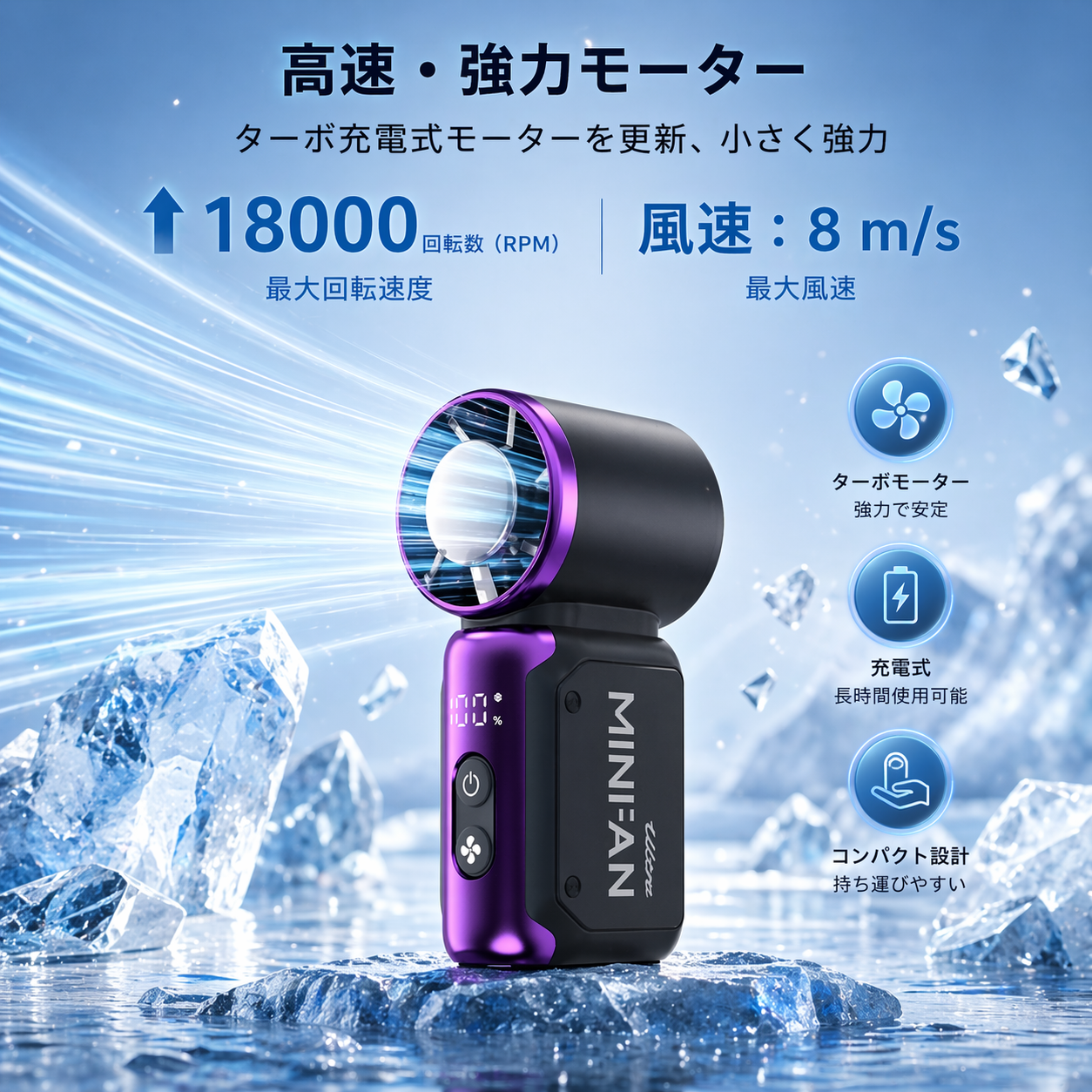 MiniFanOne™ SNSで話題沸騰中！大人気の最強ハンディファン