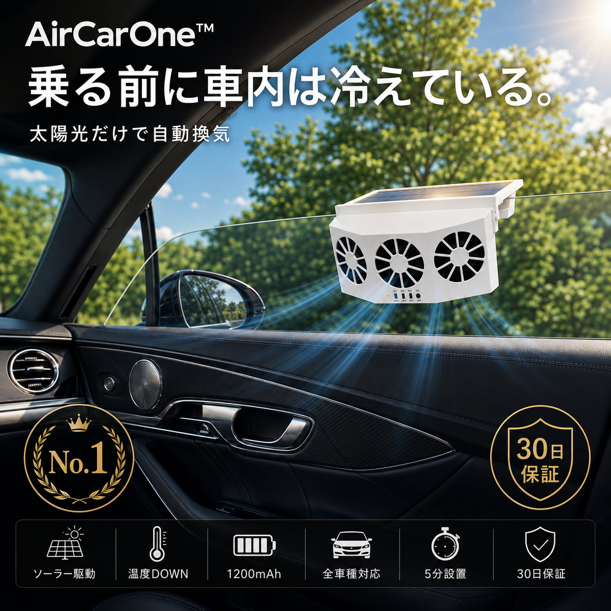 AirCarOne™ ｜ 停車中に熱気を消し去る技術。